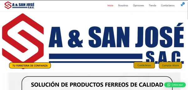 Catálogo digital de ferretería A&SAN JOSÉ con carrito de compras